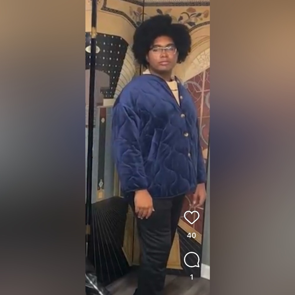 Blue velvet jacket